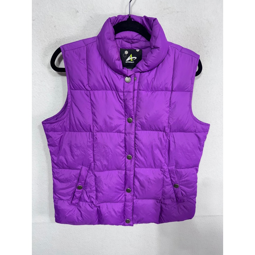 Athletech Medium Purple Puffer Vest Women's Quilted Down Winter Outerwear
